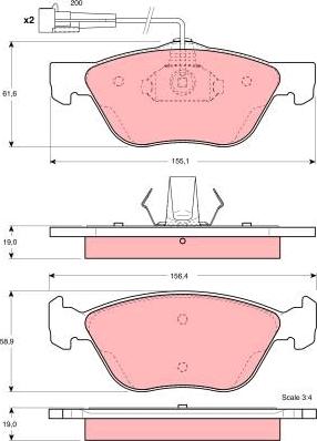 TRW GDB1338 - Тормозные колодки, дисковые, комплект autospares.lv