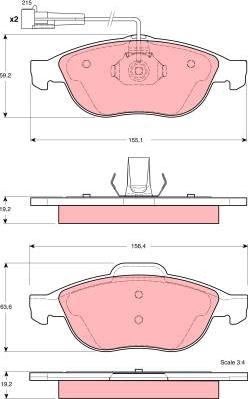 TRW GDB1337 - Тормозные колодки, дисковые, комплект autospares.lv