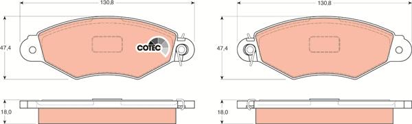 TRW GDB1321 - Тормозные колодки, дисковые, комплект autospares.lv