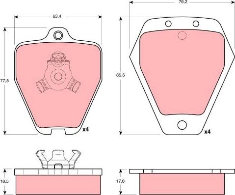 TRW GDB1323 - Тормозные колодки, дисковые, комплект autospares.lv