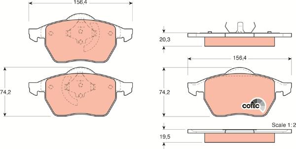 TRW GDB1376 - Тормозные колодки, дисковые, комплект autospares.lv