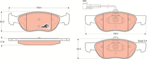 TRW GDB1290 - Тормозные колодки, дисковые, комплект autospares.lv