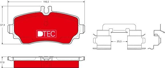 TRW GDB1293DTE - Тормозные колодки, дисковые, комплект autospares.lv