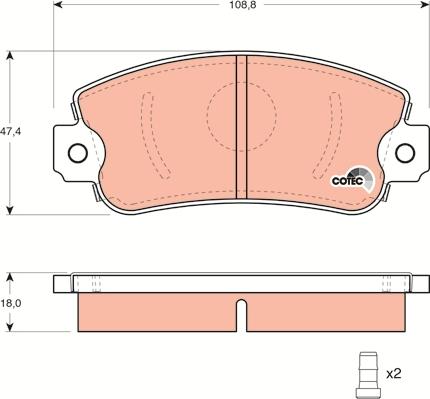 TRW GDB1297 - Тормозные колодки, дисковые, комплект autospares.lv