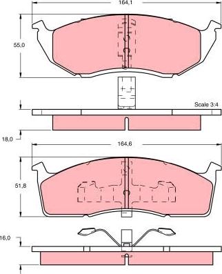 TRW GDB1244 - Тормозные колодки, дисковые, комплект autospares.lv