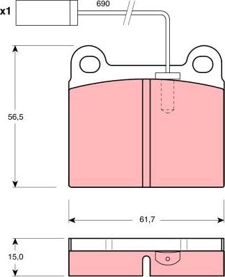 TRW GDB1252 - Тормозные колодки, дисковые, комплект autospares.lv