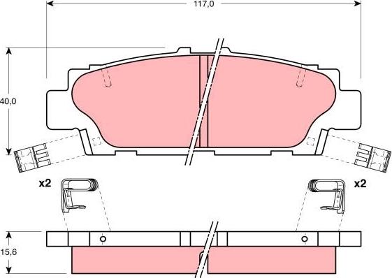 TRW GDB1257 - Тормозные колодки, дисковые, комплект autospares.lv