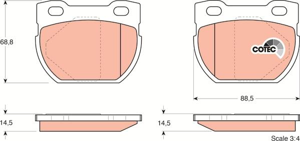 TRW GDB1209 - Тормозные колодки, дисковые, комплект autospares.lv