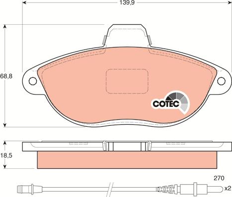 TRW GDB1216 - Тормозные колодки, дисковые, комплект autospares.lv