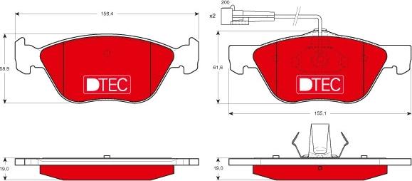 TRW GDB1212DTE - Тормозные колодки, дисковые, комплект autospares.lv