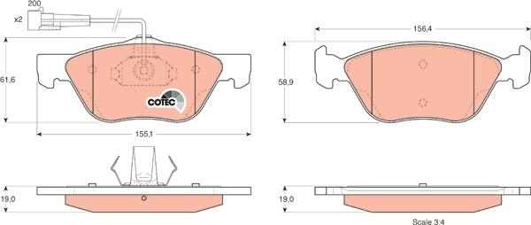 TRW GDB1212 - Тормозные колодки, дисковые, комплект autospares.lv