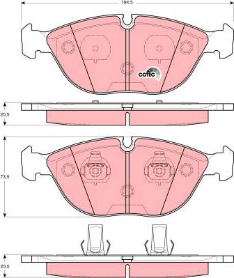 TRW GDB1285 - Тормозные колодки, дисковые, комплект autospares.lv