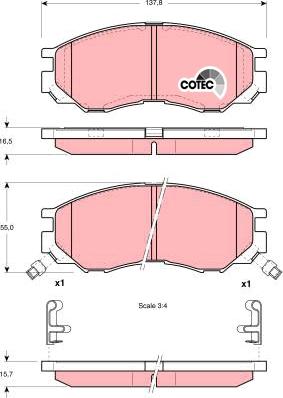 TRW GDB1286 - Тормозные колодки, дисковые, комплект autospares.lv