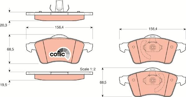 TRW GDB1282 - Тормозные колодки, дисковые, комплект autospares.lv