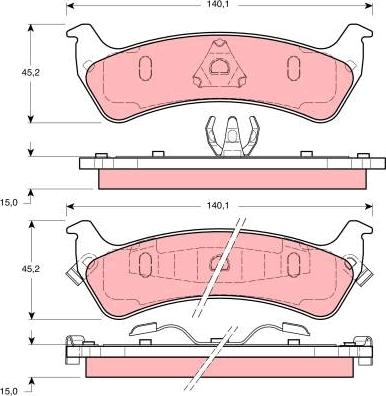 TRW GDB1238 - Тормозные колодки, дисковые, комплект autospares.lv