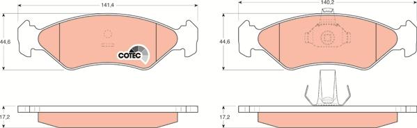 TRW GDB1221 - Тормозные колодки, дисковые, комплект autospares.lv