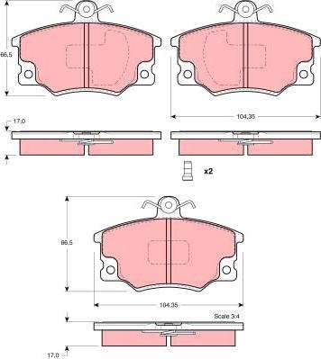 TRW GDB1223 - Тормозные колодки, дисковые, комплект autospares.lv