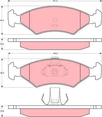 TRW GDB1222 - Тормозные колодки, дисковые, комплект autospares.lv