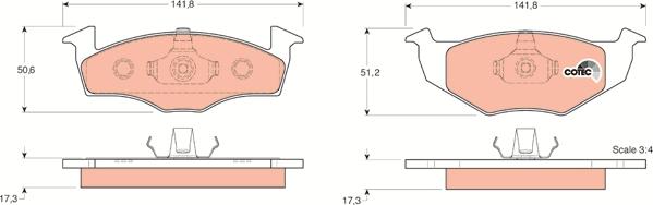 TRW GDB1274 - Тормозные колодки, дисковые, комплект autospares.lv