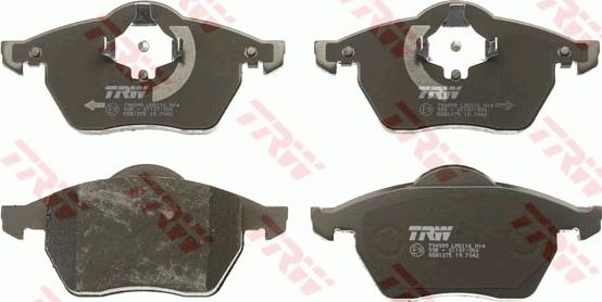 TRW GDB1275 - Тормозные колодки, дисковые, комплект autospares.lv