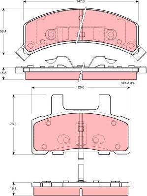 TRW GDB1273 - Тормозные колодки, дисковые, комплект autospares.lv