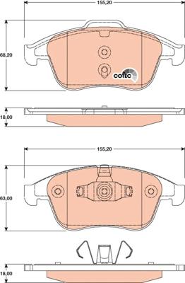 TRW GDB1790 - Тормозные колодки, дисковые, комплект autospares.lv