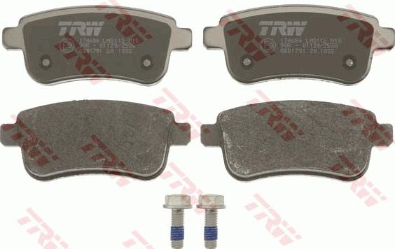 TRW GDB1791 - Тормозные колодки, дисковые, комплект autospares.lv