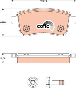 TRW GDB1791 - Тормозные колодки, дисковые, комплект autospares.lv