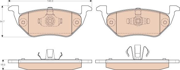 TRW GDB1754 - Тормозные колодки, дисковые, комплект autospares.lv