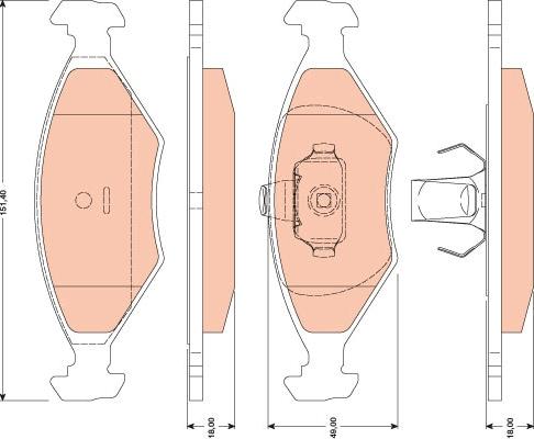 TRW GDB1751 - Тормозные колодки, дисковые, комплект autospares.lv