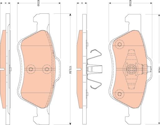 TRW GDB1752 - Тормозные колодки, дисковые, комплект autospares.lv