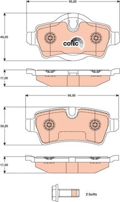 TRW GDB1766 - Тормозные колодки, дисковые, комплект autospares.lv