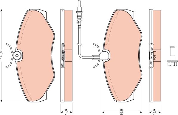 TRW GDB1760 - Тормозные колодки, дисковые, комплект autospares.lv