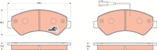 TRW GDB1703 - Тормозные колодки, дисковые, комплект autospares.lv