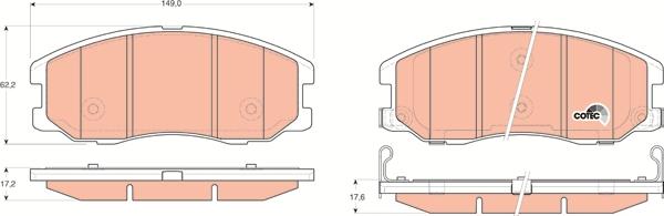 TRW GDB1715 - Тормозные колодки, дисковые, комплект autospares.lv