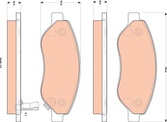 TRW GDB1713 - Тормозные колодки, дисковые, комплект autospares.lv