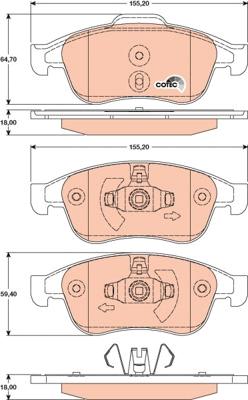 TRW GDB1789 - Тормозные колодки, дисковые, комплект autospares.lv