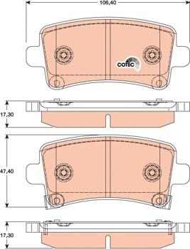 TRW GDB1784DT - Тормозные колодки, дисковые, комплект autospares.lv