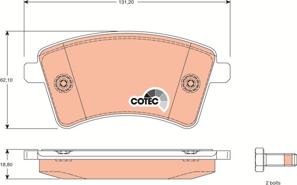 TRW GDB1785 - Тормозные колодки, дисковые, комплект autospares.lv