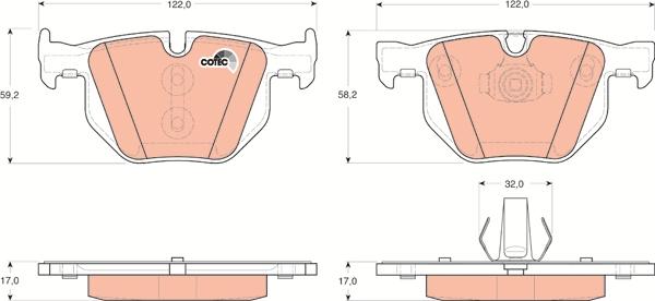 TRW GDB1730 - Тормозные колодки, дисковые, комплект autospares.lv