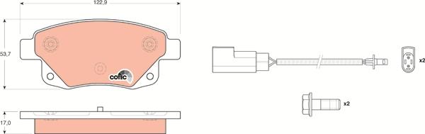 TRW GDB1725 - Тормозные колодки, дисковые, комплект autospares.lv
