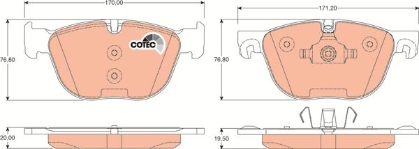 TRW GDB1726 - Тормозные колодки, дисковые, комплект autospares.lv