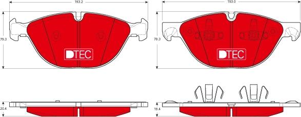 TRW GDB1728DTE - Тормозные колодки, дисковые, комплект autospares.lv