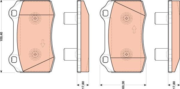 TRW GDB1773 - Тормозные колодки, дисковые, комплект autospares.lv