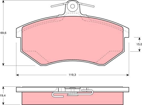 TRW GDB854 - Тормозные колодки, дисковые, комплект autospares.lv