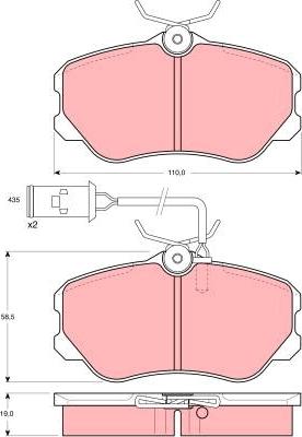 TRW GDB864 - Тормозные колодки, дисковые, комплект autospares.lv