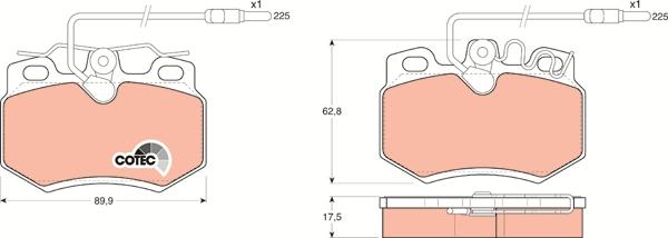 TRW GDB808 - Тормозные колодки, дисковые, комплект autospares.lv