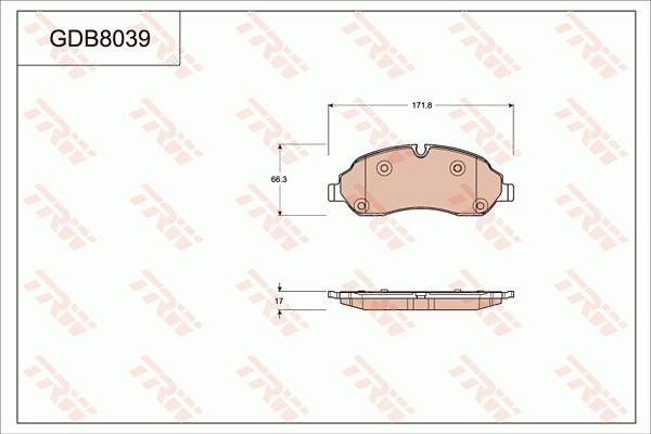 TRW GDB8039 - Тормозные колодки, дисковые, комплект autospares.lv