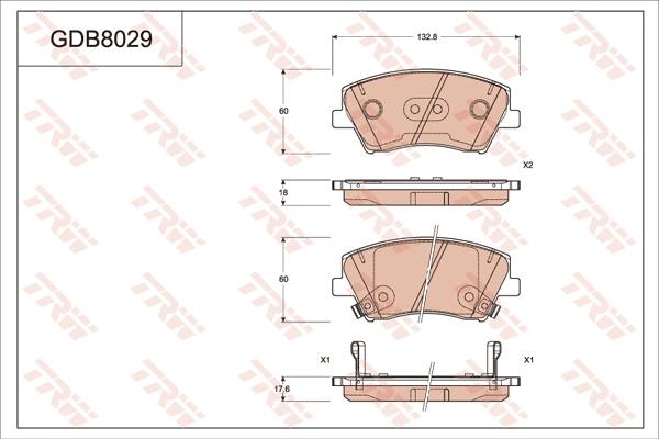 TRW GDB8029 - Тормозные колодки, дисковые, комплект autospares.lv