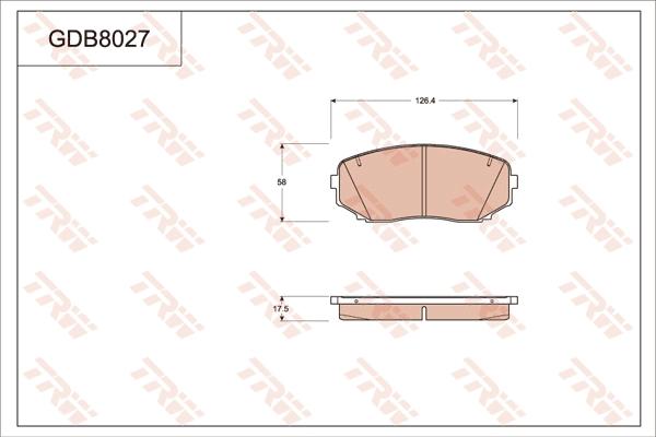 TRW GDB8027 - Тормозные колодки, дисковые, комплект autospares.lv